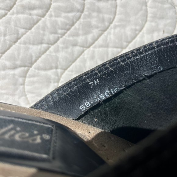 Vintage 90s Candie’s Platform Clogs - Black Leather - Size 7 - Picture 6 of 9